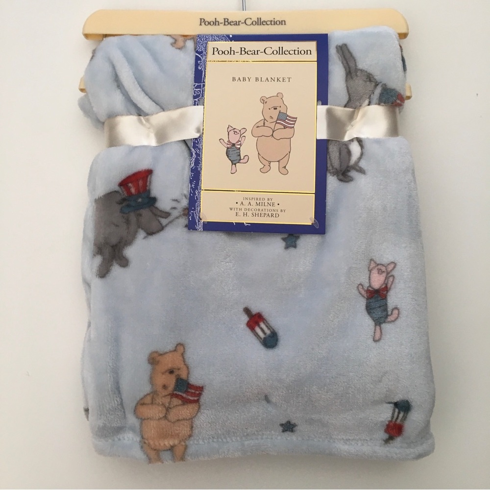 NEW Baby Blanket Lightweight Winnie the Pooh 4th of July | Pooh Bear Collection